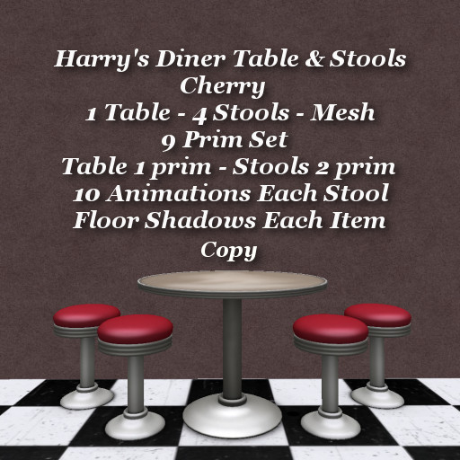 Second Life Marketplace Harry's Diner Set Cherry